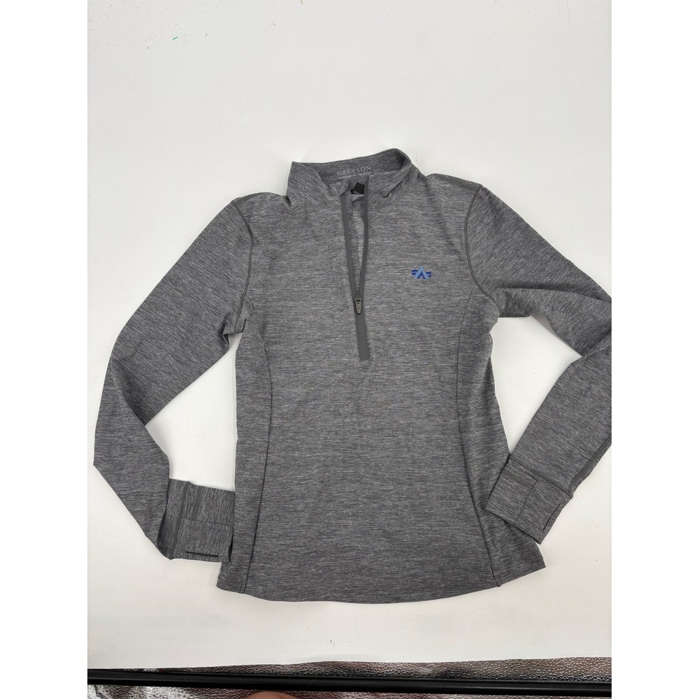 Greyson Clothiers Womens Gray Heather Quarter Zip Golf Pullover Top Size Medium